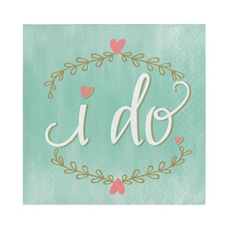 2 Ply Mint To Be Beverage Napkin - I Do, 192PK